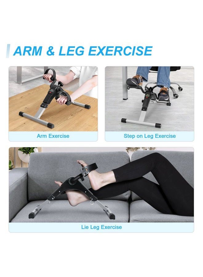 Uten Folding Pedal Exerciser, Mini Under Desk Exercise Bike Foot Hand Cycle Portable, Arm and Leg Exercise Peddler Machine with LCD Monitor - Image 5