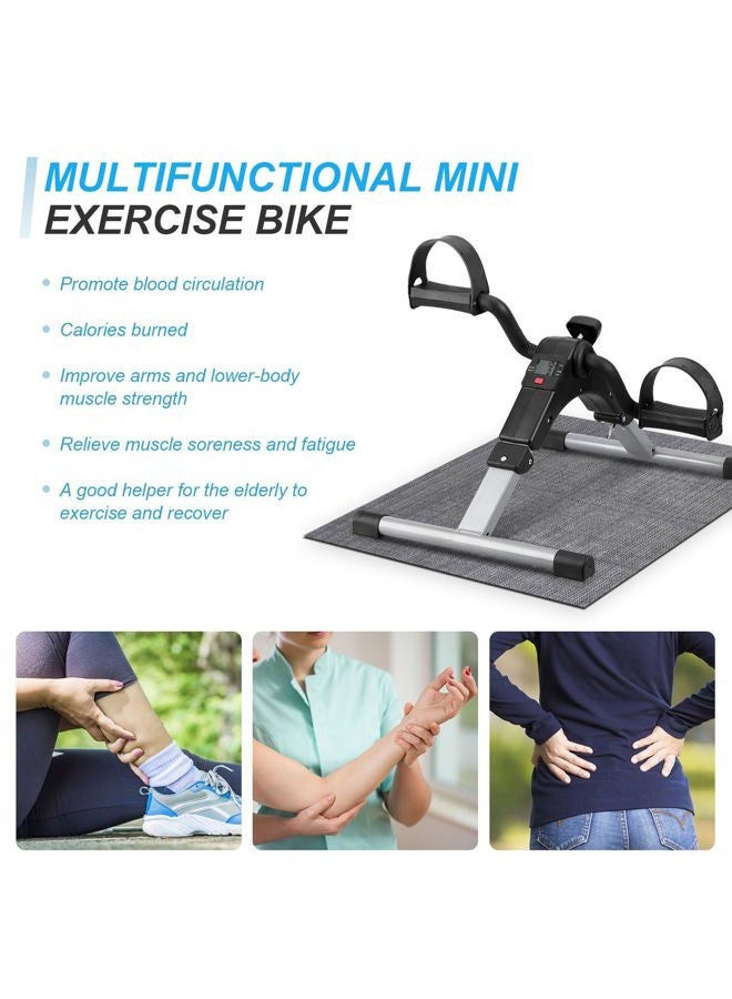 Uten Folding Pedal Exerciser, Mini Under Desk Exercise Bike Foot Hand Cycle Portable, Arm and Leg Exercise Peddler Machine with LCD Monitor - Image 4