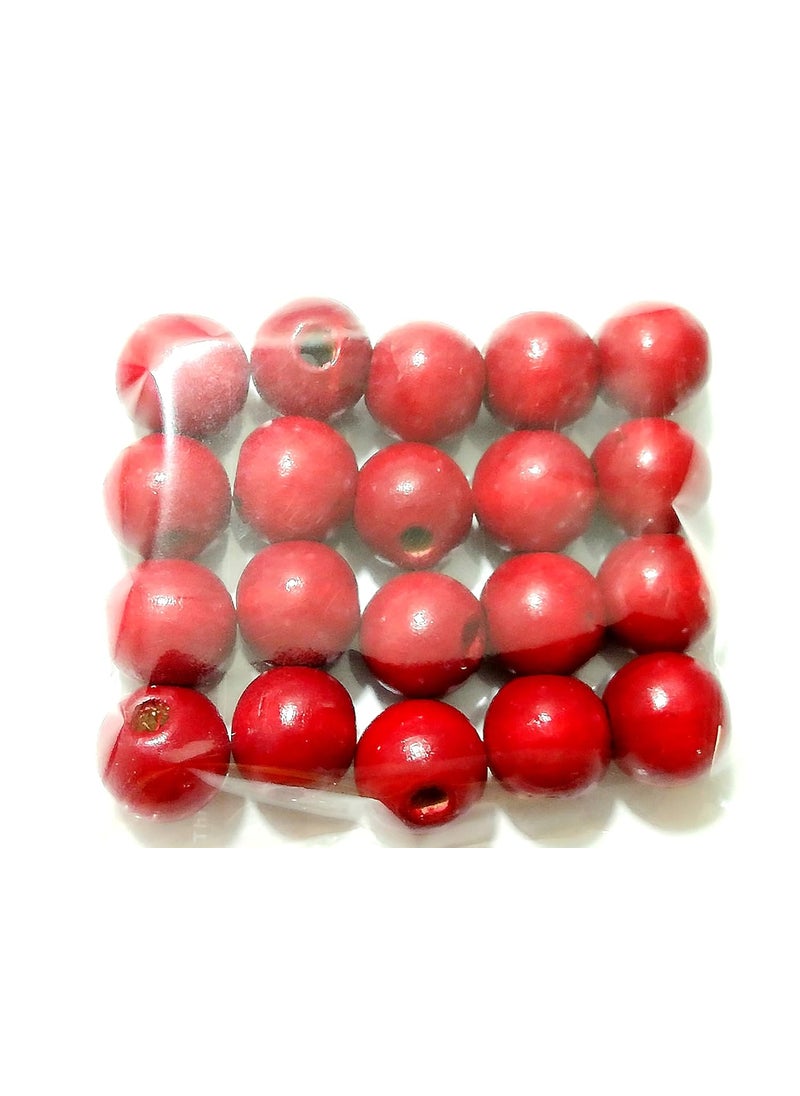 GOELX Goelx Wooden Round Beads for Jewellery Making, Beading & Art Craft Work - Pack of 100, Size : 14mm X 14mm X 14mm  - Image 2