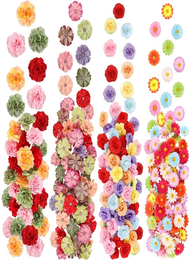 ATTGREAT 310 Pcs Fake Flower Heads Mini Artificial Flower Bulk Silk Flowers for Decoration Small Faux Flower Heads Fabric Daisy Buds Floral for Crafts DIY Wedding Party Baby Shower Home Decor, Bright Colors - Image 1