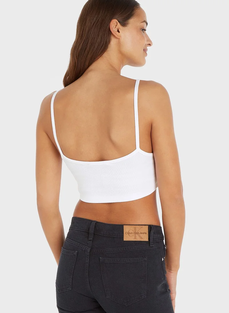 Calvin Klein Jeans Strappy Knitted Crop Top
