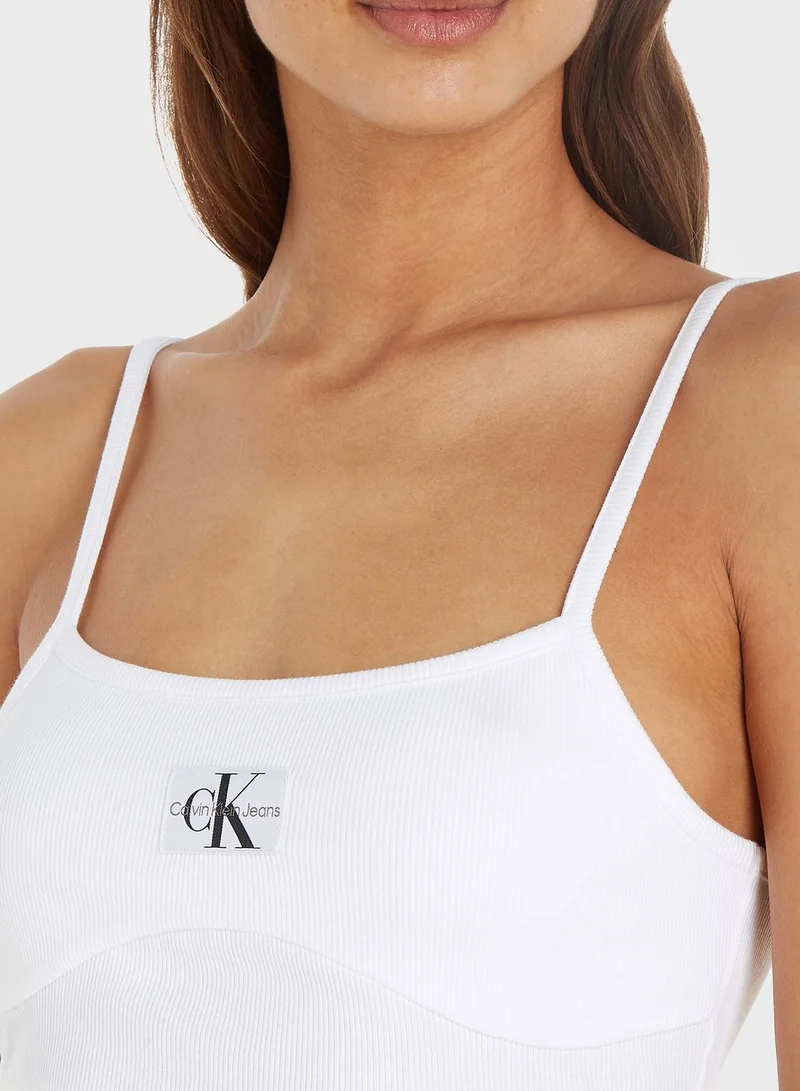 Calvin Klein Jeans Strappy Knitted Crop Top