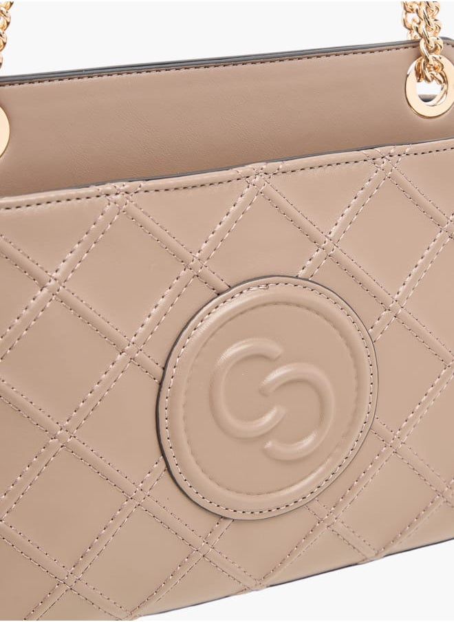 Celeste Womens Quilted Crossbody Bag With Chain Strap And Zip Closure  - Image 4