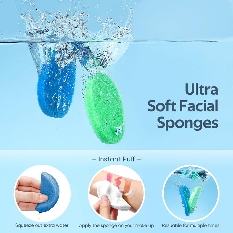GAINWELL 50-Colored Natural Compressed Facial Sponges, for Facial Cleansing, Reusable & Eco-Friendly, 50 PCS - Image 2