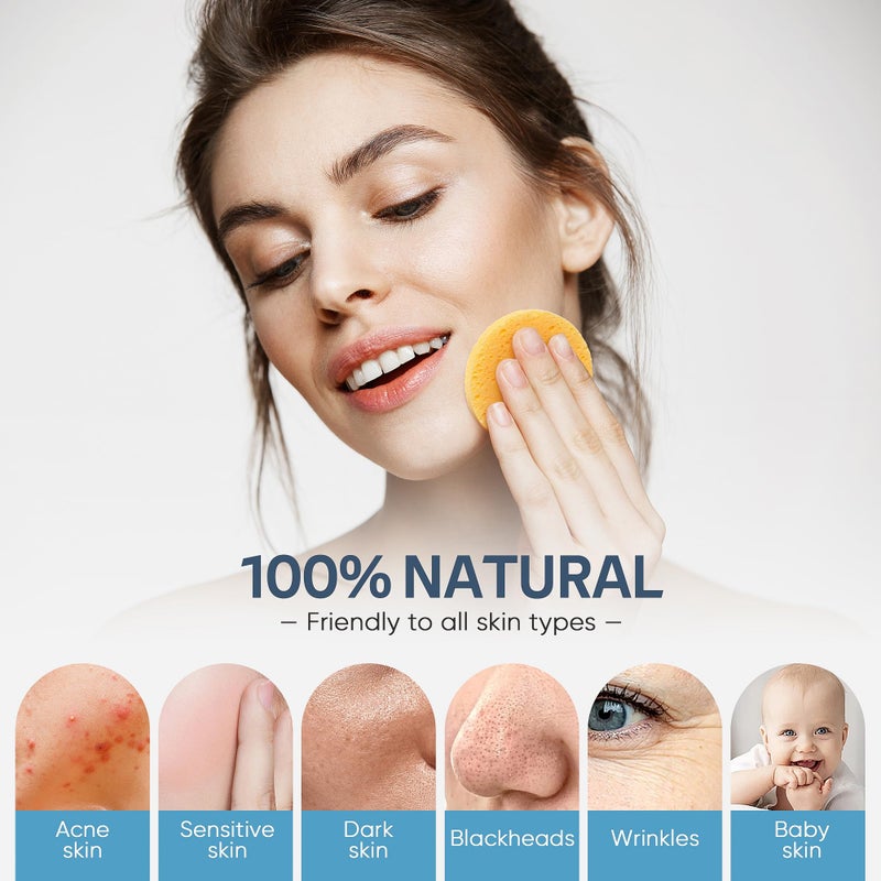 GAINWELL 50-Colored Natural Compressed Facial Sponges, for Facial Cleansing, Reusable & Eco-Friendly, 50 PCS - Image 5