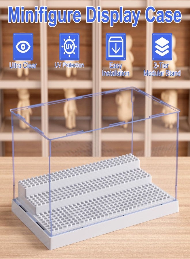 Mlikero Display Case for Minifigures Action Figures Blocks, Removable Minifigure Display Case Box Storage for Collection Bricks Blocks Toys, Grey… - Image 2