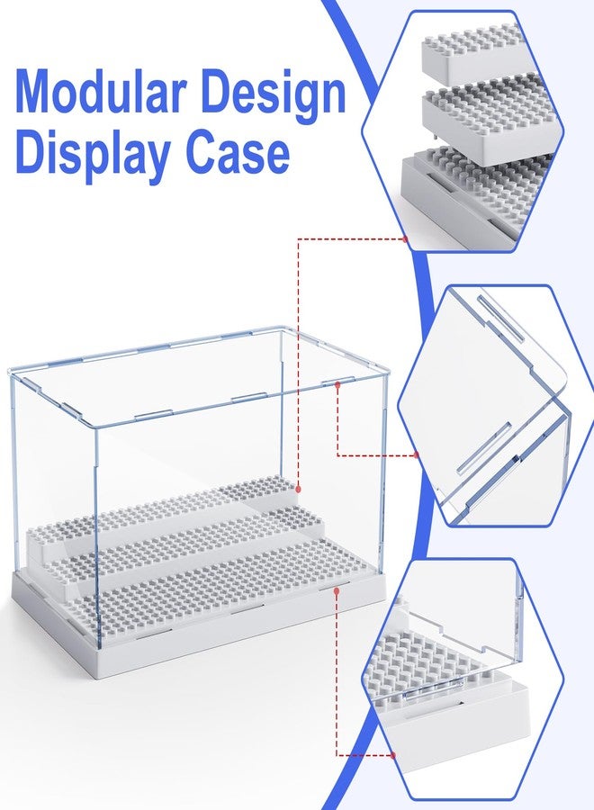 Mlikero Display Case for Minifigures Action Figures Blocks, Removable Minifigure Display Case Box Storage for Collection Bricks Blocks Toys, Grey… - Image 4