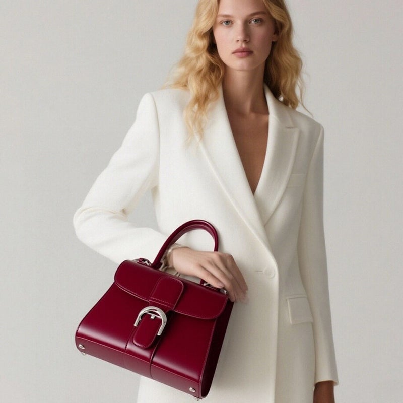 Box Cowhide Handbag 2023 Fashion All-Match Messenger Bag Textured Shoulder Bag Genuine Leather Women'S Bag - Image 3