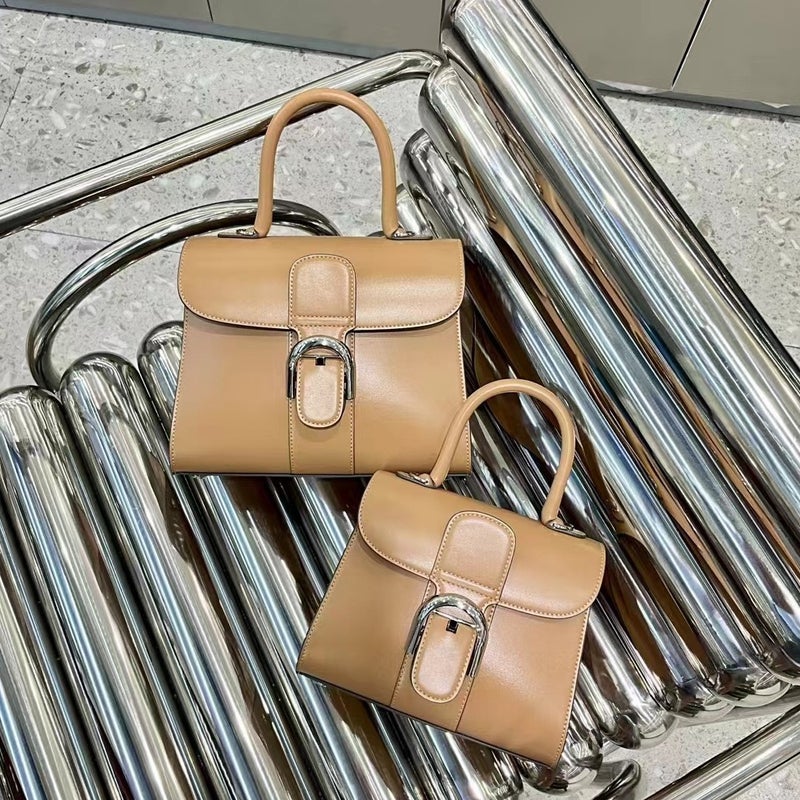 Box Cowhide Handbag 2023 Fashion All-Match Messenger Bag Textured Shoulder Bag Genuine Leather Women'S Bag - Image 4