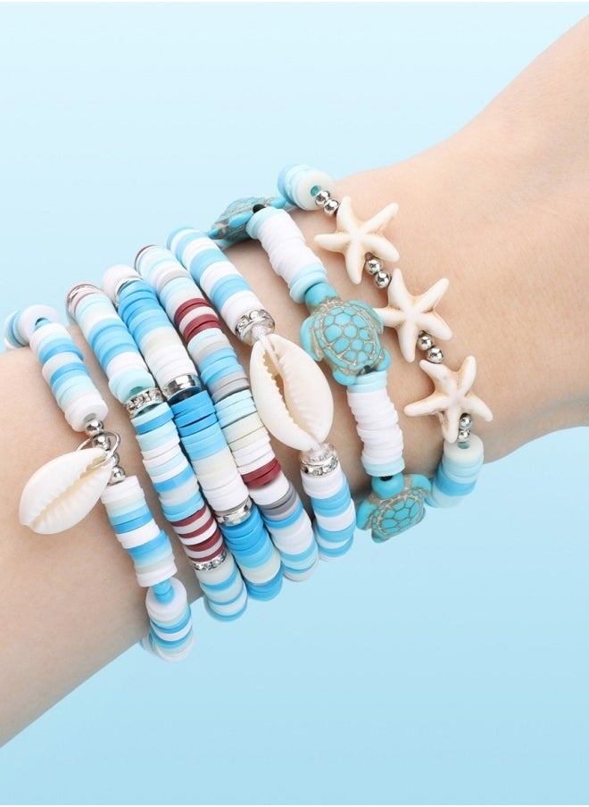 Healife Ocean Style Vacation Turquoise Turtle Shells Starfish Clay Beads Bracelet Making Kit Gift for Friend  - Image 3