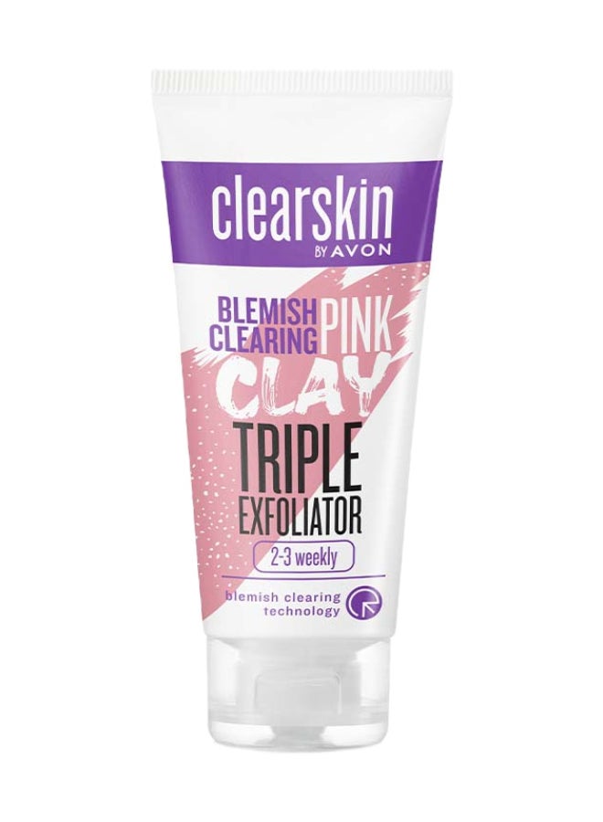 AVON Clearskin Blemish Clearing Pink Clay Triple Exfoliator 75ml - Image 1