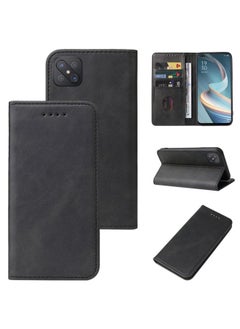 HuHa Case Cover For OPPO Reno4 Z 5G Magnetic Closure Leather Phone Case Black 