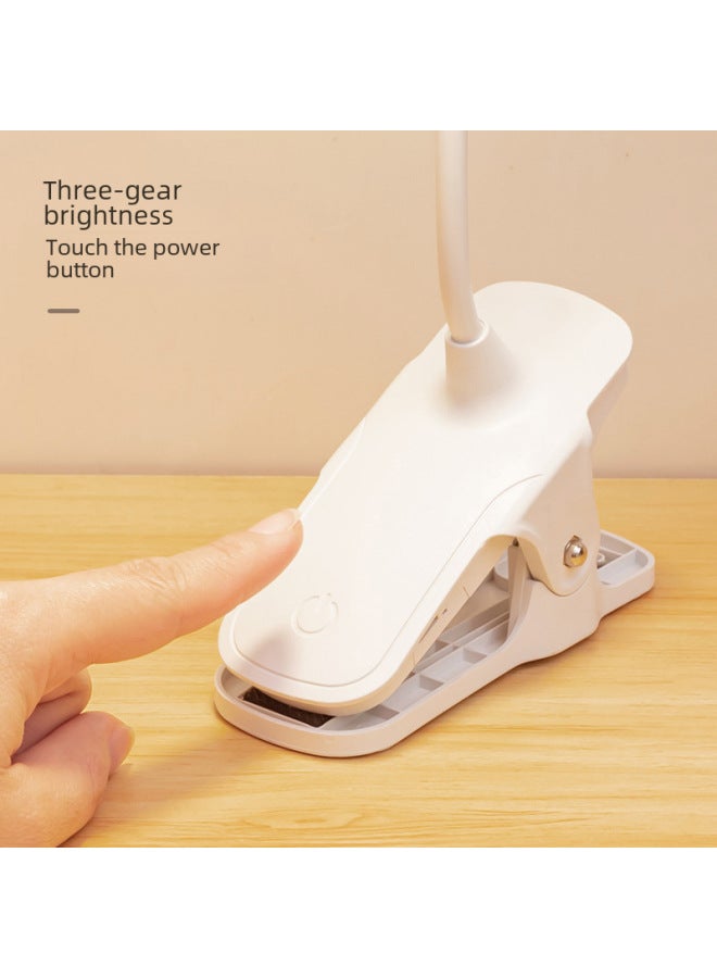 Clip Table Lamp Special For Learning Student Dormitory Home Desktop LED Eye Protection Lamp Recharged Dual-purpose Bedroom Bedside Lamp-Color:White [plug-in/third-gear White Light] With Cable - Image 5