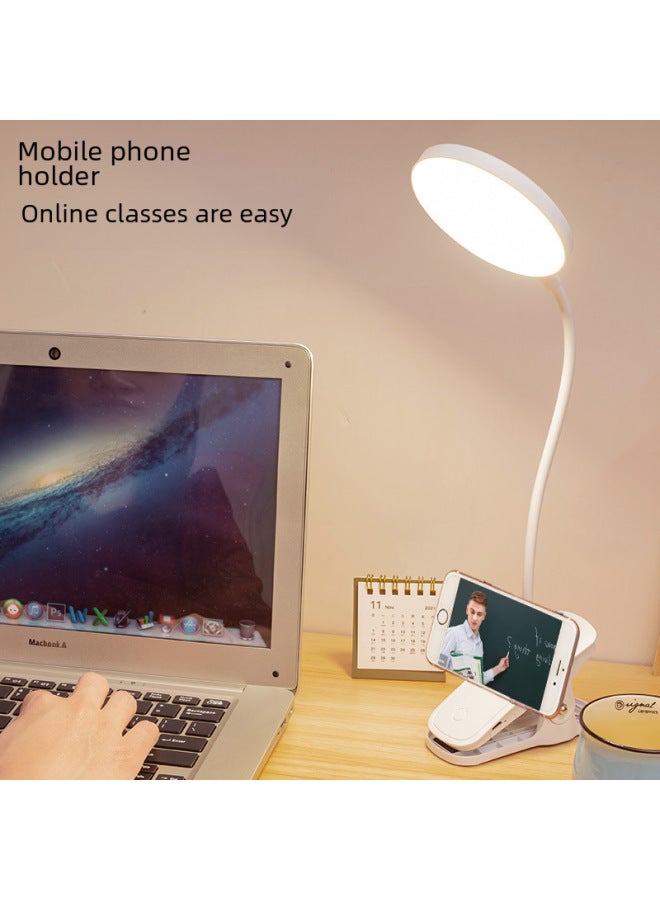 Clip Table Lamp Special For Learning Student Dormitory Home Desktop LED Eye Protection Lamp Recharged Dual-purpose Bedroom Bedside Lamp-Color:White [plug-in/third-gear White Light] With Cable - Image 3
