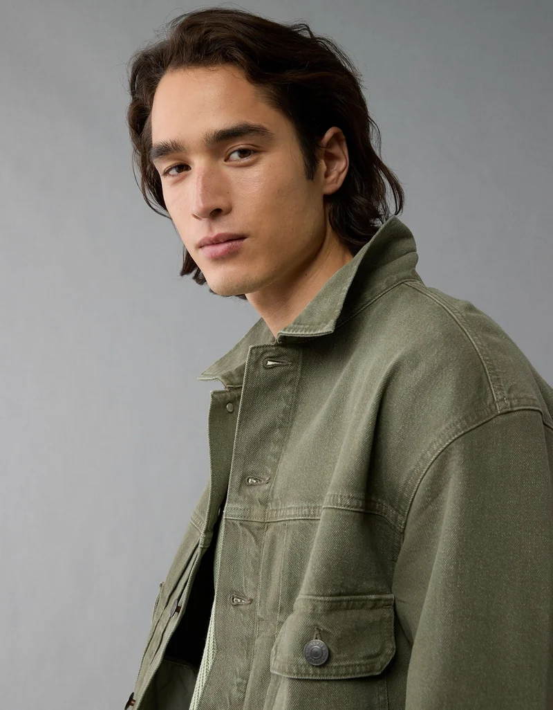 American Eagle  AE Slim Fit Denim Trucker Jacket for Men | Best Price UAE