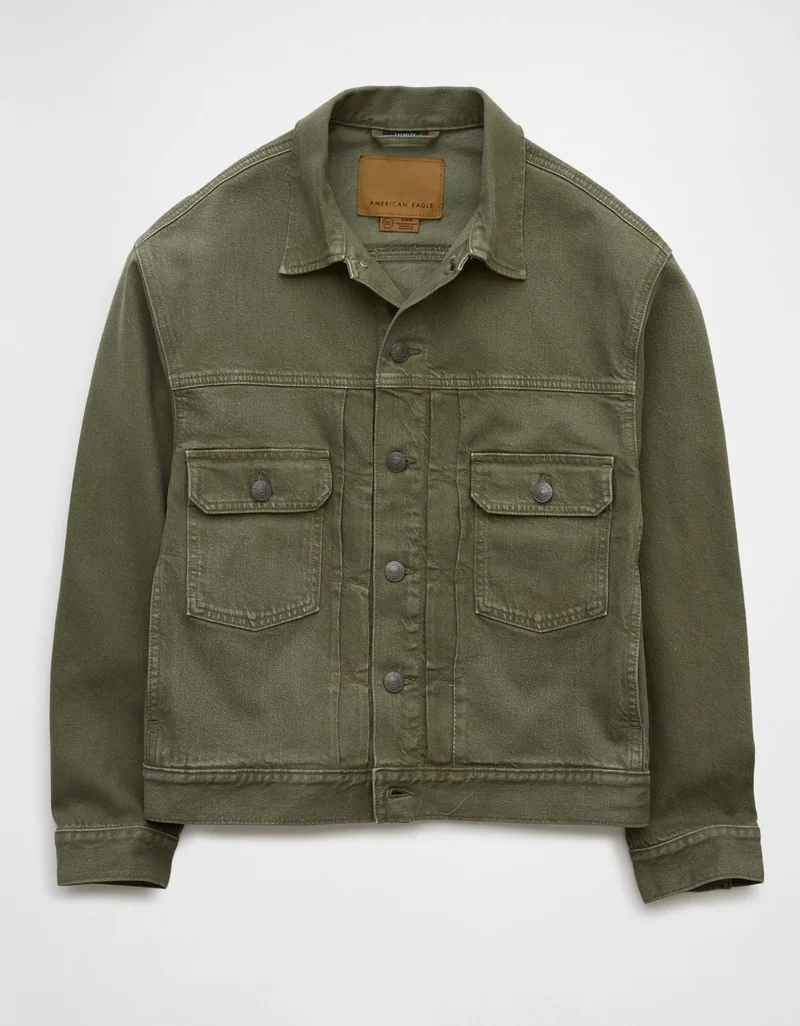 American Eagle  AE Slim Fit Denim Trucker Jacket for Men | Best Price UAE
