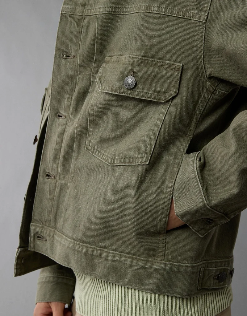 American Eagle  AE Slim Fit Denim Trucker Jacket for Men | Best Price UAE
