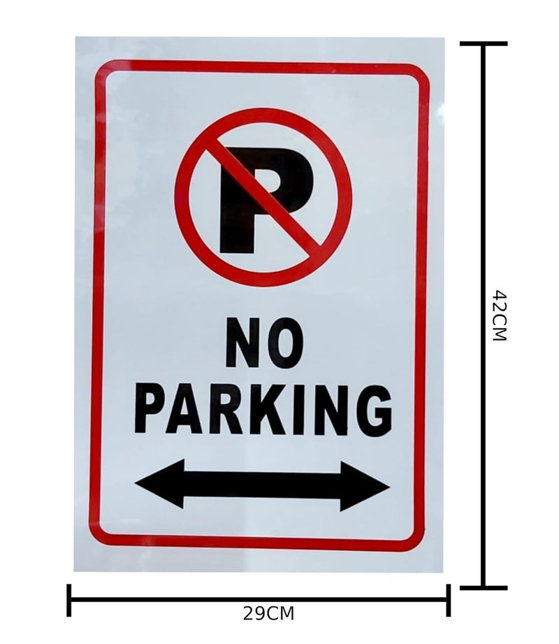 Yuwell 2 Pcs No Parking Sign Board Sticker PVC Eco Print No Parking Sticker Self Adhesive Stickers Waterproof UV Resistant Vinyl Sticker Weather Resistant Waterproof Stickers 29X42CM - Image 3