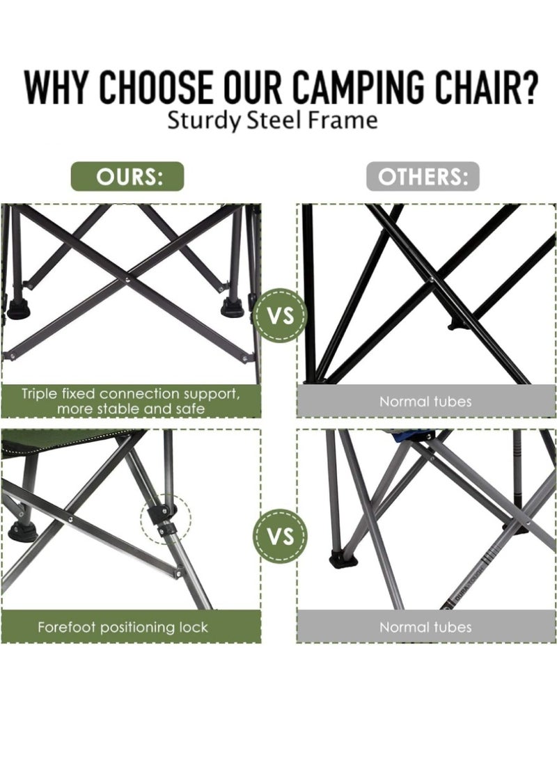 شو وو كرسي تخييم قابل للطي، كرسي خارجي محمول مع حامل كوب وحقيبة حمل - Image 5