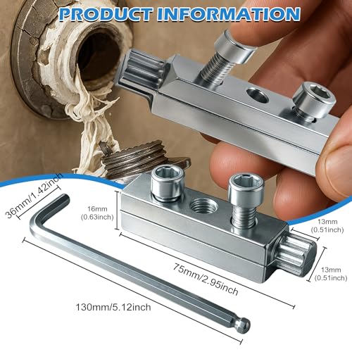 Dromco Broken Valve Thread Extractor, Broken Pipe Extractor Tool, Multifunctional Easy Out Pipe Extractor Set for Damaged Faucet Water Pipe Remover (1 Set, 1/2", 3/4" Compatible) - Image 4