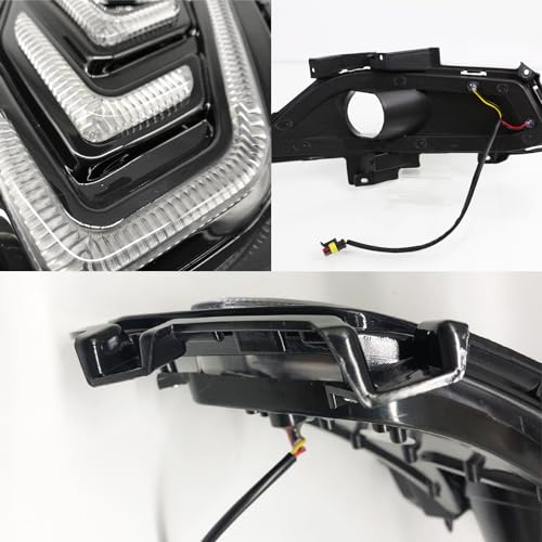 Fancemot LED Front Bumper Fog Lights White Daytime Running Lights (DRL) Amber Turn Signal Lights Blue Low Beam Lights Compatible with 2013-2016 Ford Fusion - Image 5