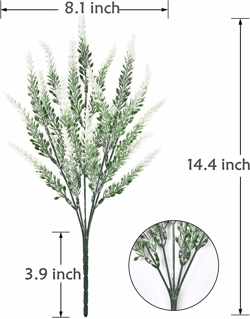 LOVENIMEN Artificial Flowers Lavender Plastic Plant Fake Wedding Bride Bouquet Indoor Outdoor Home Decor Garden Patio Table Centerpieces Arrangements Decoration White 4 Pcs - Image 5