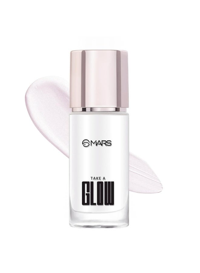 MARS Take A Glow Illuminating Primer + Strobe Cream | 3-in-1 Formula: Moisturiser, Face Primer & Highlighter | Enriched with Jojoba Oil (30ml) (01-MOON GLOW) - Image 1