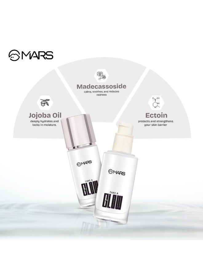 MARS Take A Glow Illuminating Primer + Strobe Cream | 3-in-1 Formula: Moisturiser, Face Primer & Highlighter | Enriched with Jojoba Oil (30ml) (01-MOON GLOW) - Image 4