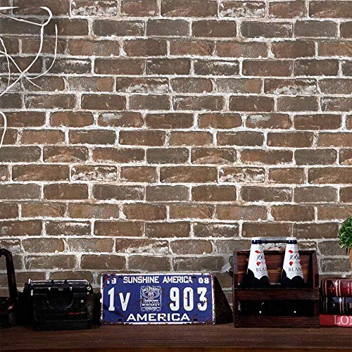 Timeet Vintage Brown Brick Wallpaper Peel and Stick Wallpaper 17.7"×197" Self Adhesive Brick Removable Faux 3D Wallpaper for Walls Fireplace Autumn Home Decor - Image 2