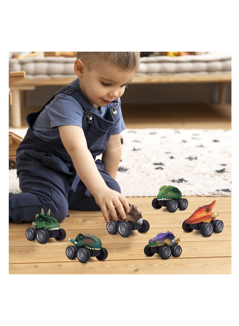 Dinosaur Pull Back Cars Set for Kids 6 Pack Suitable Birthdays Toys for Ages 2 to 6 Toddlers Boys Girls - Image 2
