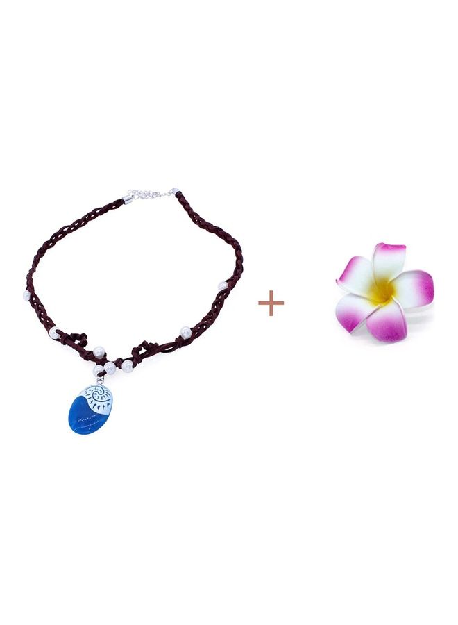 نيبمينينت 2-Piece Princess Costume with Necklace and Head Flower 100cm - Image 4