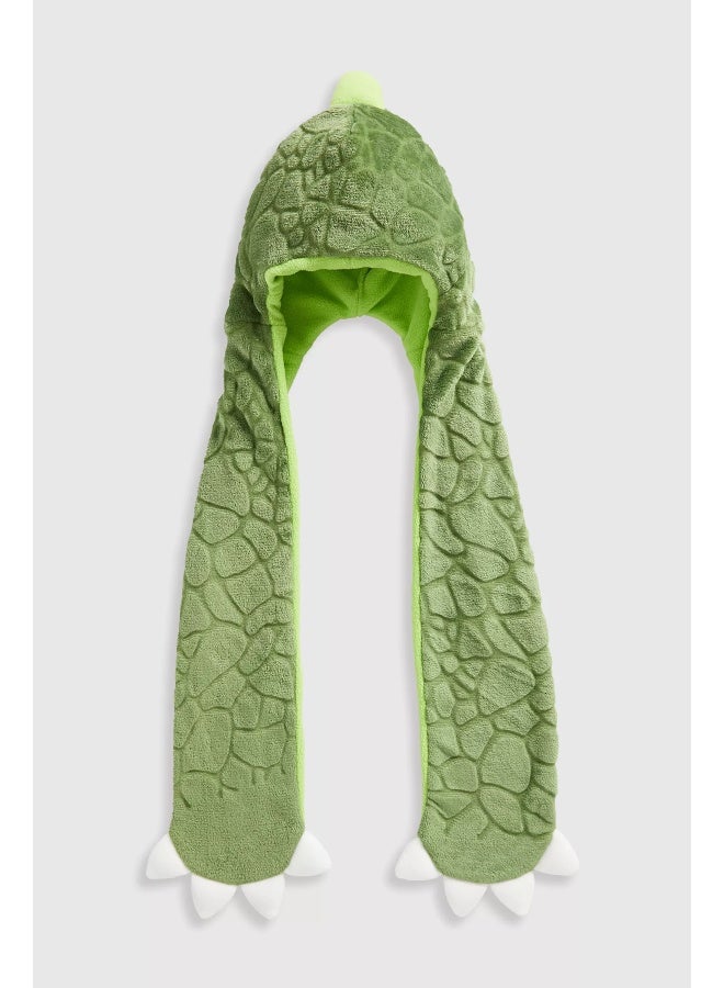 mothercare Green Dinosaur Hooded Scarf  - Image 1