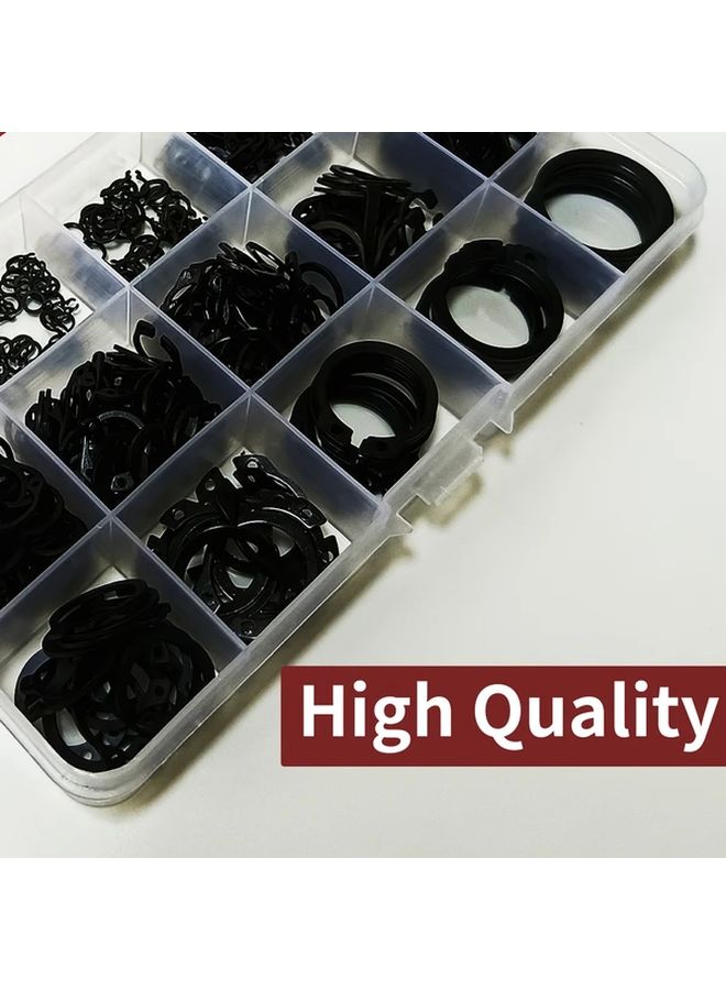 455pcs Alloy Steel External Snap Ring Set Assortment 15 Sizes Retaining Circlip Kit - Image 2