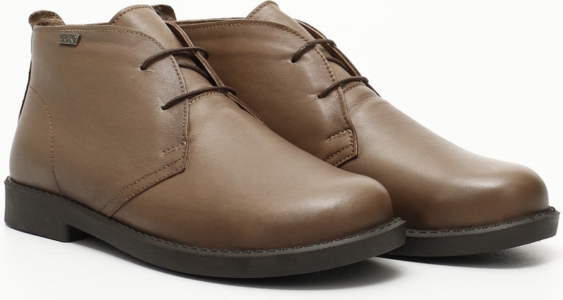 GÖNDERİ Gön Genuine Leather Wide Toe Lord Mold Rubber Sole Lace-Up Women's Boots 51423  - Image 3
