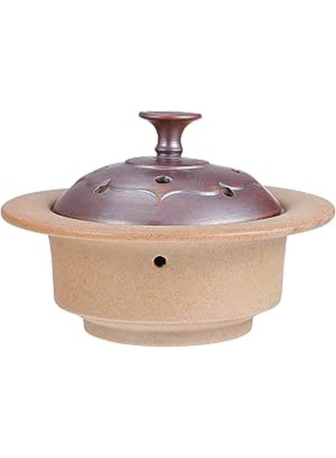 حامل مبخرة سيراميك مع صينية أقراص خشب الصندل لعطر المنزل والتأمل - Image 1
