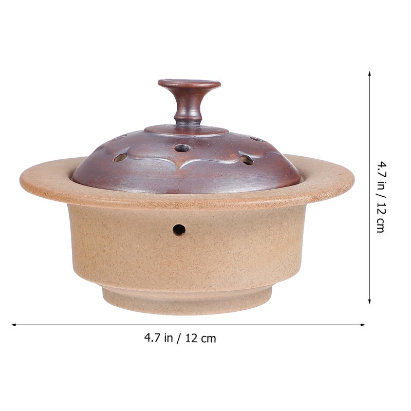 حامل مبخرة سيراميك مع صينية أقراص خشب الصندل لعطر المنزل والتأمل - Image 3