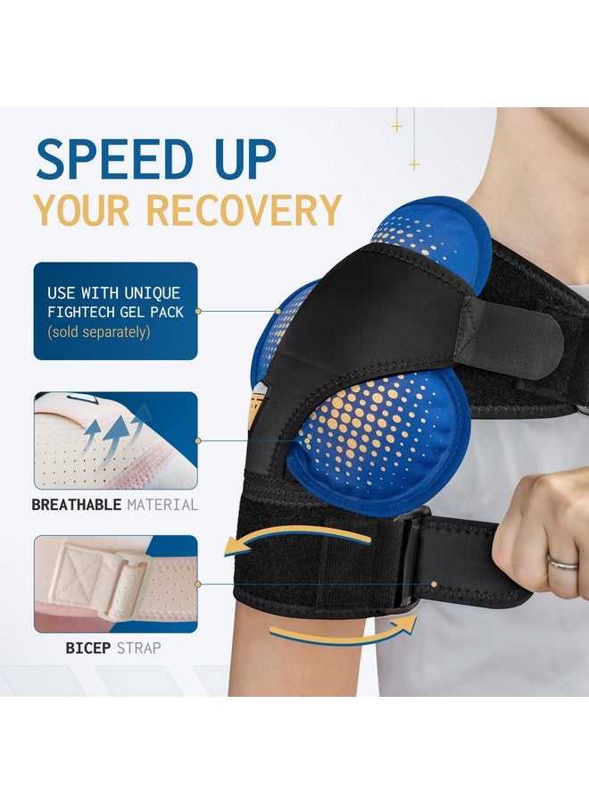 FIGHTECH Shoulder Brace for Women & Men | Support for Torn Rotator Cuff & Other Shoulder Injury - Ac Joint, Dislocated, Separated, Frozen Shoulder | Neoprene Compression Wrap | by FIGHTECH (BLK, S-M) - Image 3