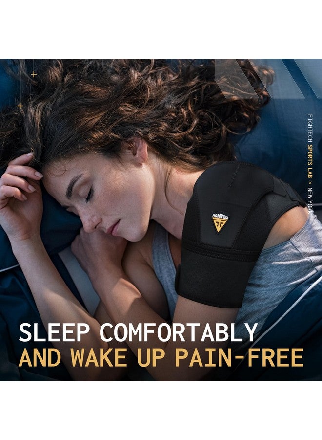 FIGHTECH Shoulder Brace for Women & Men | Support for Torn Rotator Cuff & Other Shoulder Injury - Ac Joint, Dislocated, Separated, Frozen Shoulder | Neoprene Compression Wrap | by FIGHTECH (BLK, S-M) - Image 4