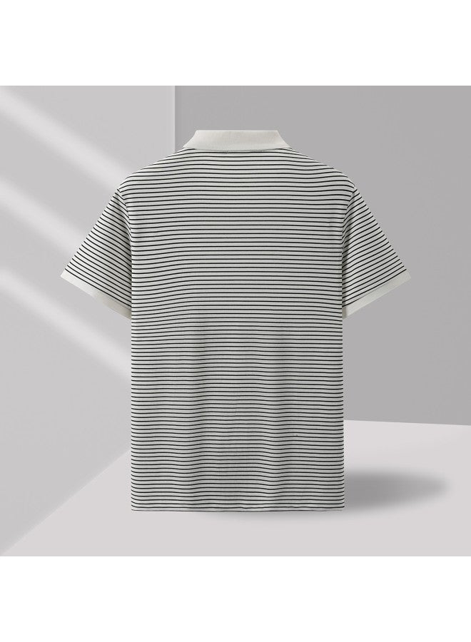 Fomoce summer Business Casual Skin-friendly Lightweight Short-sleeve Polo Shirt For Men - Image 5