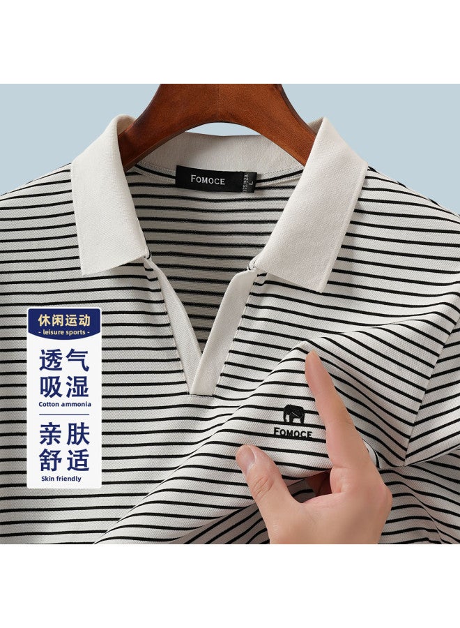 Fomoce summer Business Casual Skin-friendly Lightweight Short-sleeve Polo Shirt For Men - Image 2