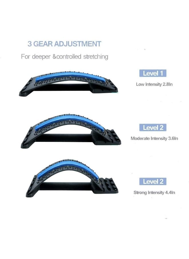 Generic Back Stretcher - 3 Heights Adjustable For Pain Relief, Lower With Massaging Points & Cushion Foam, Spine Deck Office Chair, Car, Travel  - Image 3