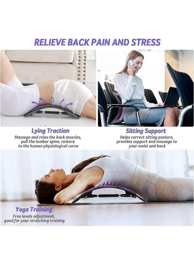 Generic Back Stretcher - 3 Heights Adjustable For Pain Relief, Lower With Massaging Points & Cushion Foam, Spine Deck Office Chair, Car, Travel  - Image 2