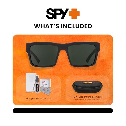 Spy Montana 673407973864 54MM Square for Men +BUNDLE with ACCESSORY EYEWEAR KIT Sunglasses for Men (Soft Matte Black/Gray Green Polarized) - Image 2