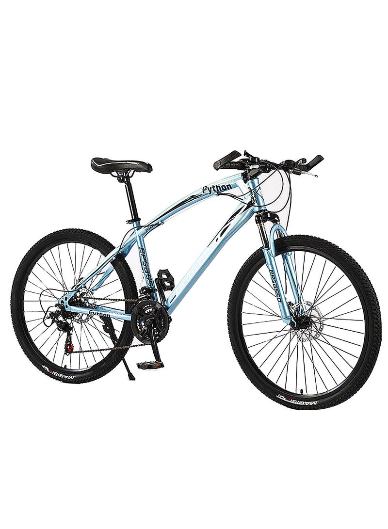 26 Inch Mountain Bike, 21 Speed Rear Derailleur Steel Frame Cycle, with Dual Disc Brake for Men Women Variable Speed Mountain Bike