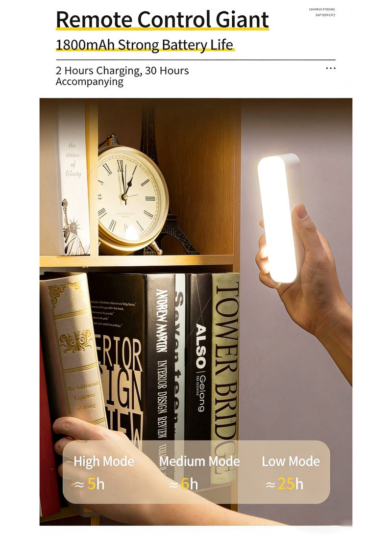 مصباح مكتبي LED مع جهاز تحكم عن بعد، 3 أوضاع إضاءة (دافئ/طبيعي/أبيض)، تعتيم متدرج، بطارية قابلة للشحن 1800 مللي أمبير، قاعدة مغناطيسية، تحكم باللمس، إضاءة مريحة للعين للدراسة، غرفة النوم، السكن الجامعي - Image 4