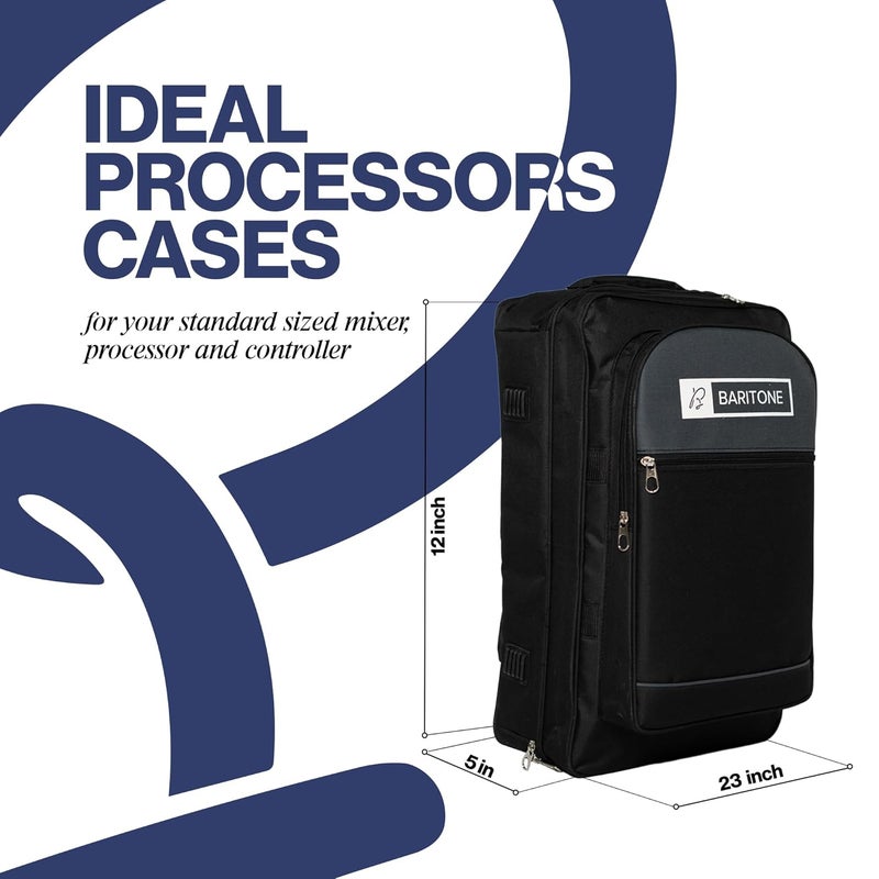 Baritone حقيبة بوليستر مع قسم للابتوب لجهاز التحكم DJ، غطاء مبطن متوافق مع Numark Mixtrack Pro FX/Platinum FX، Roland SPD 30، Boss GT-10، BOSS GT-100، حقيبة Line6 HD500، أسود - Image 3