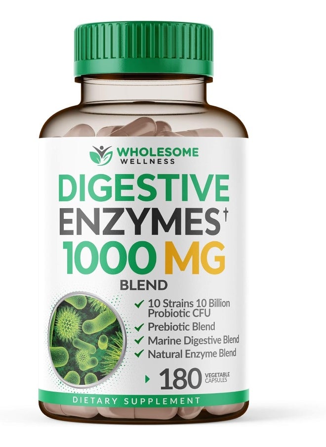 Wholesome Wellness Wholesome Wellness Digestive Enzymes (1000mg, 180 Capsules)  - Image 1