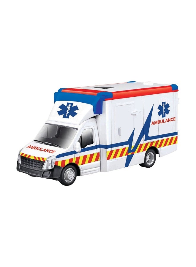 Bburago Municipal Ambulance Vehicle with Stretcher - Image 1