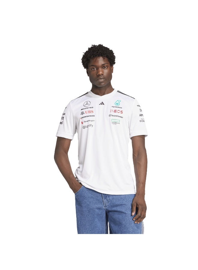 adidas مير در جيسوي رم أبيض جيرسي موتورسبورت للرجال XS - Image 2