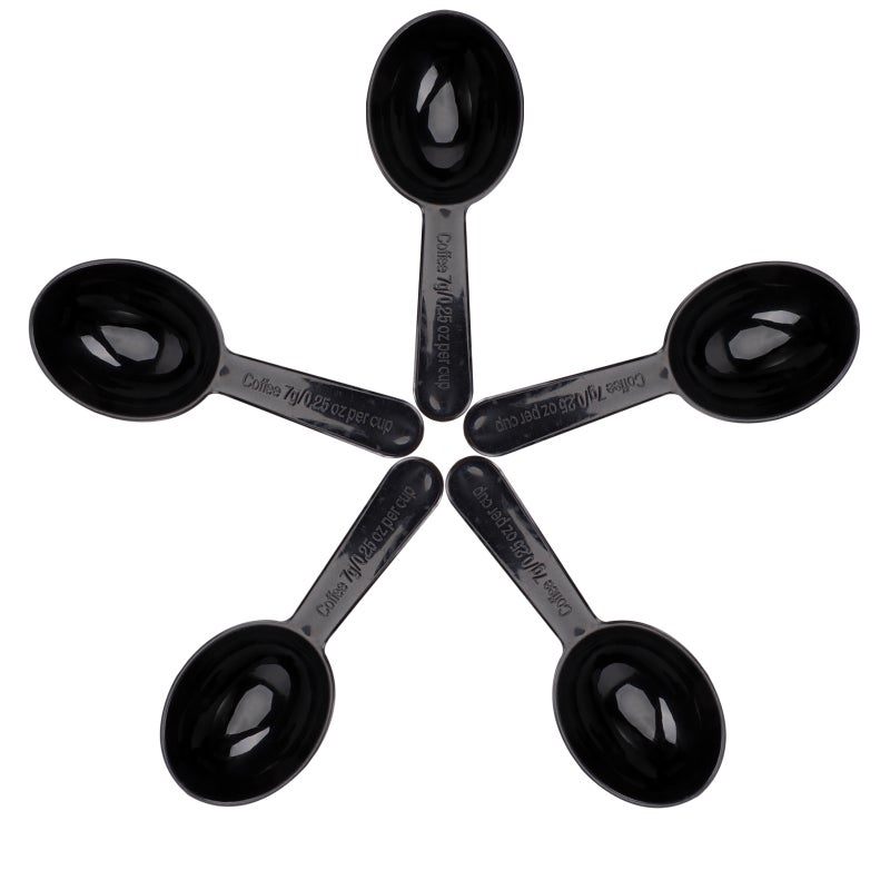 5 Pcs Coffee Bean Measuring Spoons Thicken Useful 7g/0.25oz Measuring Tablespoons Spoons Kitchen Cooking Tool (Black) - Image 1